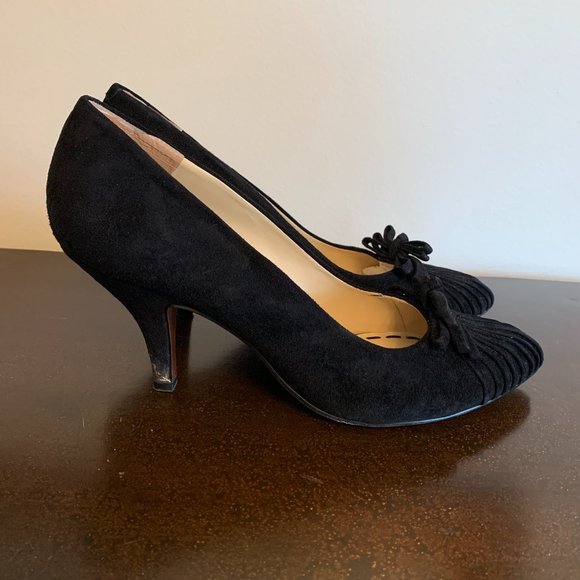 (SOLD) Enzo Angiolini black suede heels - Picture 3 of 5
